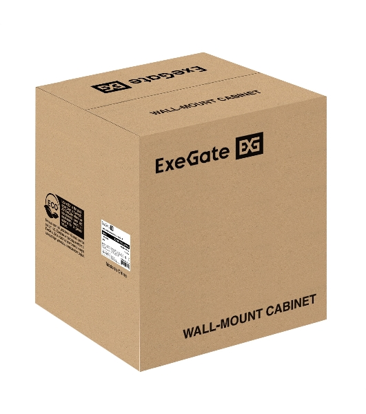 Шкаф телекоммуникационный 10' настенный 9U ExeGate EC-WM-9U.280.G.BLACK (10”, 9U, 350x280x420mm (ШхГхВ), передняя дверь закаленное стекло, пыле- и влагозащита IP23, черный RAL 9004)