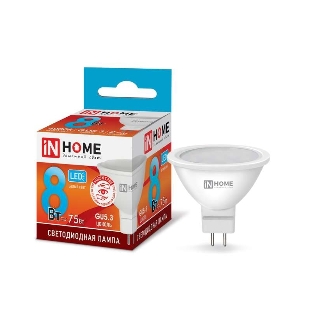 Лампа светодиодная LED-JCDR-VC 8Вт 230В GU5.3 4000К 720лм IN HOME 4690612020334