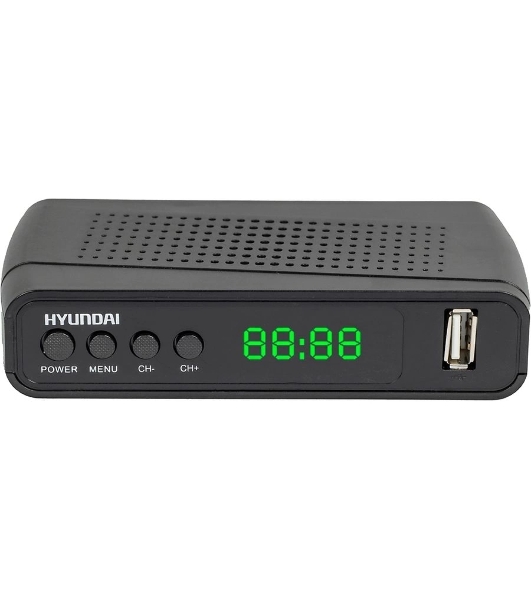 Приставка для цифрового ТВ Hyundai H-DVB520 черный + WiFi-адаптер, DVB-T2, DVB-T, DVB-C, HDMI, USB 2.0 х2