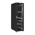 Шкаф телекоммуникационный 19' напольный 42U ExeGate EC-FS-42U.600.1000.G.V.BLACK (19”, 42U, 600x1000x2054mm (ШхГхВ), передняя дверь закаленное стекло, задняя перфорированная дверь, съемные боковые панели, пыле- и влагозащита IP20, встроенный вентиляционный модуль, 1 полка в комплекте, черный RAL 9004, 3 коробки), фото7