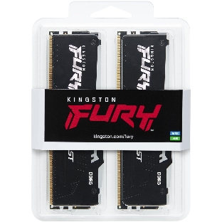 Оперативная память Kingston Fury Beast, DDR5, 32GB (2x16GB), 5200MHz, CL40, DIMM, с радиаторами, RGB, черный