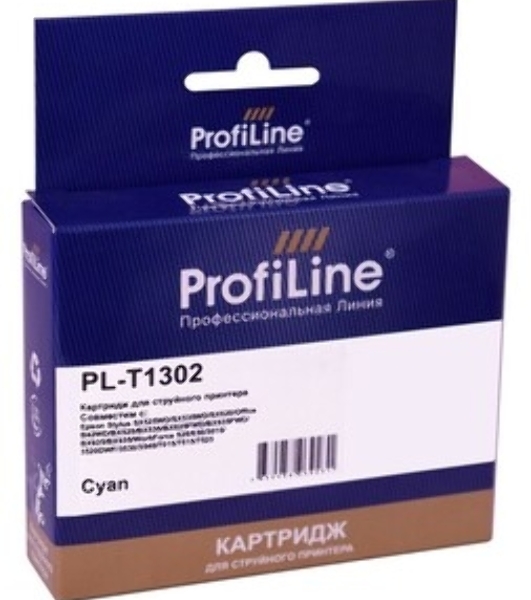 Картридж струйный ProfiLine PL-T1302 для принтеров Epson Stylus SX525WD/SX535WD/SX620/Office B42WD/BX525/BX535/BX625FWD/BX635FWD/BX925/BX935/WorkForce 525/630/3010/3520DWF/3530/3540/7015/7515/7525 с чернилами Cyan 10,1 мл