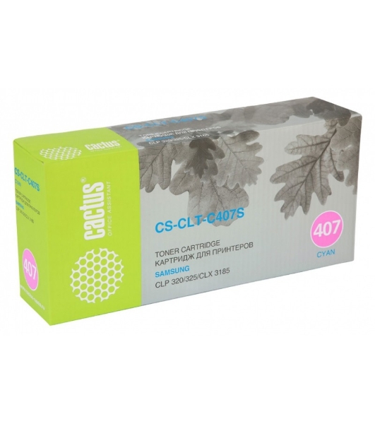 Картридж лазерный Cactus CS-CLT-C407S голубой (1000 стр.) для Samsung CLP320/320n/325/CLX3185/3185n/3185fn