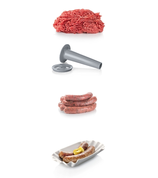 Мясорубка электрическая Bosch MFW 66020 белый/серый, 1800 Вт, 3.0 кг/мин, реверс, защита от перегрузки, насадки - 5