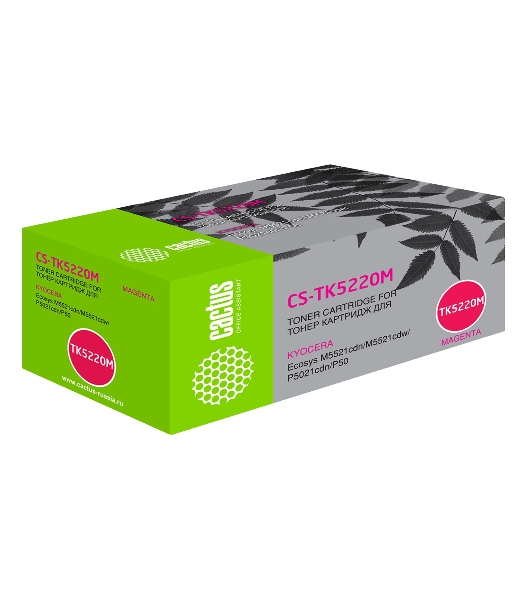 Картридж лазерный Cactus CS-TK5220M пурпурный (1200 стр.) для Kyocera Ecosys M5521cdn/M5521cdw/P5021cdn/P5021cdw