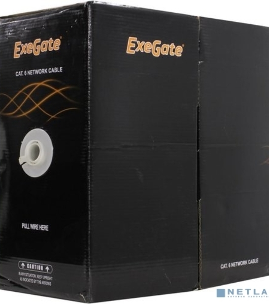Кабель ExeGate FTP 4 пары кат.6 медь, 23AWG, экран, бухта 305м, серый, PVC
