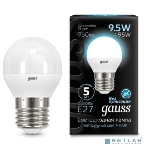 Лампа светодиодная Gauss LED Шар E27 9.5W 950lm 4100K 1/10/50, фото2