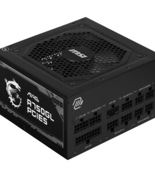 Блок питания MSI ATX 750W MAG A750GL PCIE5 Gen.5 80 PLUS gold (20+4pin) APFC 120мм fan 8xSATA Cab Manag RTL