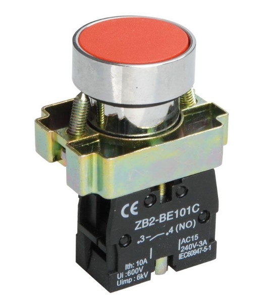 Кнопка LAY5-BA42 без подсветки красн. 1р IEK BBT61-BA-K04