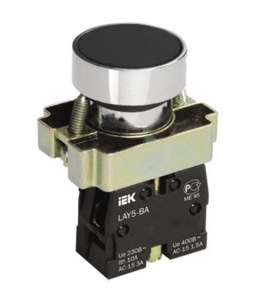 Кнопка LAY5-BA21 без подсветки черный 1з IEK BBT60-BA-K02