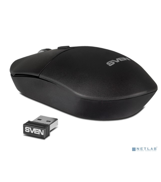 Мышь беспроводная SVEN RX-515SW черный, 1600 dpi, радиоканал, USB, кнопки - 4