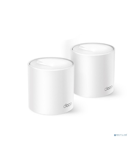 Бесшовный Mesh роутер TP-Link Deco X10 (DECO X10(2-PACK)) AX1500 10/100/1000BASE-TX белый (упак.:2шт)