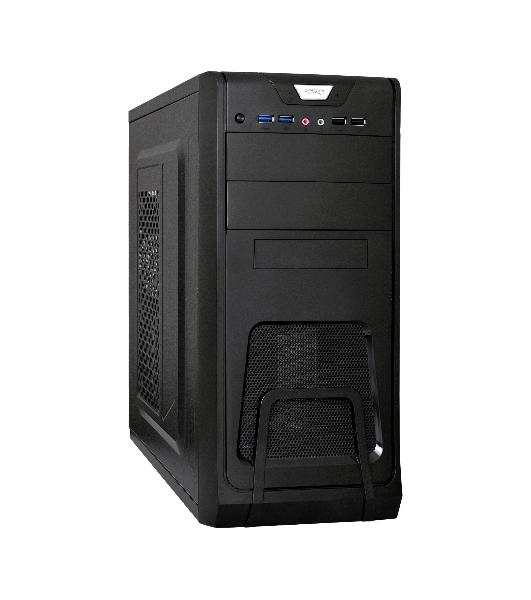 Компьютерный корпус Miditower ExeGate CP-603-UNS400 (ATX, БП UNS400 с вент. 12см, 2хUSB, аудио, черный)