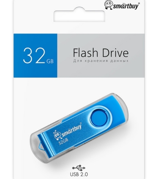 Флешка USB R/W 2.0 SmartBuy 32 Gb, Twist черный