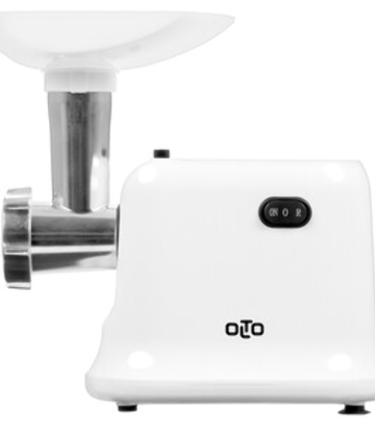 Мясорубка электрическая OLTO HM-080 белый, 1800 Вт, 1.5 кг/мин, реверс, защита от перегрузки, насадки - 4