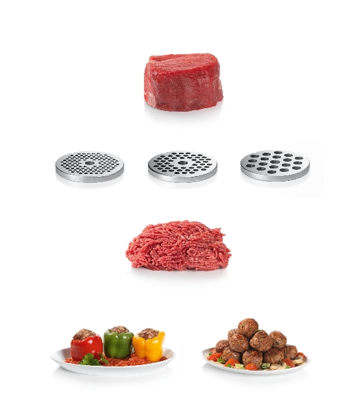 Мясорубка электрическая Bosch MFW 66020 белый/серый, 1800 Вт, 3.0 кг/мин, реверс, защита от перегрузки, насадки - 5