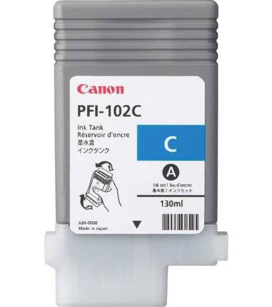 Картридж струйный Canon PFI-102C (0896B001) голубой (130 мл.) для Canon imagePROGRAF iPF605, iPF610., iPF650, iPF655, iPF710, iPF750, iPF755, LP17, iPF510