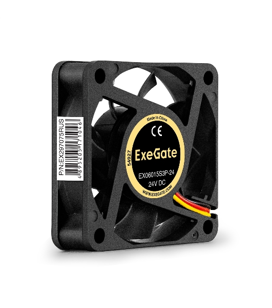 Вентилятор для корпуса ExeGate EX06015S3P-24 черный, 60 мм, 4800 об/мин, 34.1 дБ, 3 pin