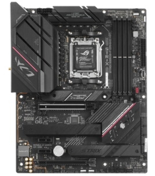 Материнская плата ASUS ROG STRIX B650E-F GAMING WIFI, AM5, AMD B650, 4xDDR5, 4xSATA, 3xM.2, 1xPCI-E 5.0 x16, 1xPCI-E 4.0 x4, 2xPCI-E x1, 1xHDMI, 1xDP, 1x 2.5Gb LAN, 4xUSB-A 2.0, 4xUSB-A 3.2 Gen 1, 2xUSB-A 3.2 Gen 2, 1xUSB-C 3.2 Gen 2, 1xUSB-C 3.2 Gen 2x2, 5x3.5 мм, 7.1, ATX