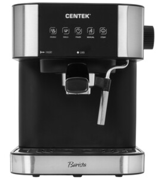 Кофеварка рожковая Centek CT-1164 серебристый, исп. кофе - молотый, 1.5 л, 1150 Вт, 15 бар