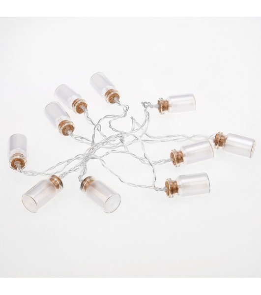 Гирлянда светодиодная Neon-night 'Баночки' 1.5 м, 10 LED, прозрачный ПВХ, цвет свечения теплый белый, 2 х АА (батарейки не в комплекте)