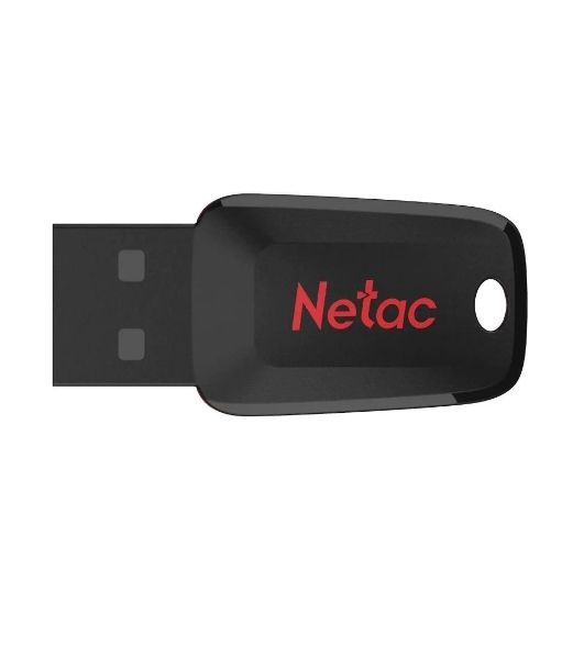 Флешка USB Netac U197 (NT03U197N-032G-20BK), 32Gb, USB 2.0, R/W 25/10, черный/красный