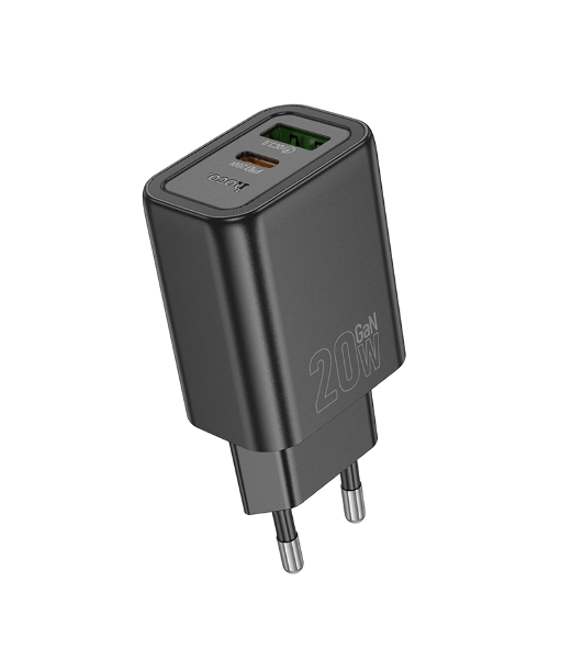Зарядное устройство Hoco 20Вт, 3А, QC3.0/PD, 1xUSB, 1xType-C, N61, черный, коробка