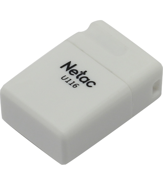 Флешка USB Netac U116 mini (NT03U116N-064G-32WH), 64Gb, USB 3.2, R/W 90/30, белый