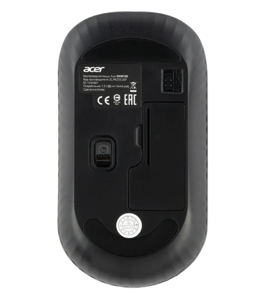 Мышь беспроводная Acer OMR130 черный, 1200 dpi, радиоканал, USB, кнопки - 3
