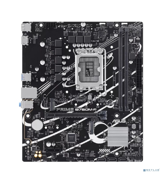 Материнская плата ASUS PRIME B760M-F, LGA 1700, Intel B760, 2xDDR5, 4xSATA, 2xM.2, 1xPCIe 4.0 x16, 1xPCIe 3.0 x1, 1xHDMI, 1x1Gb LAN, 4xUSB-A 5Gbps, 2xUSB-A 2.0, 7.1, mATX