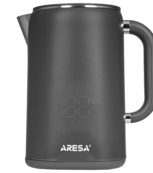 Электрочайник Aresa AR-3481 серый, 1.6 л, 1700 Вт, скрытый нагревательный элемент, поддержание температуры