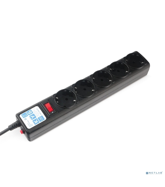 Сетевой фильтр Power Cube SPG5-В1 PC 0,5 м, 5 р, черный 10А, UPS(C14), SPG5-В1