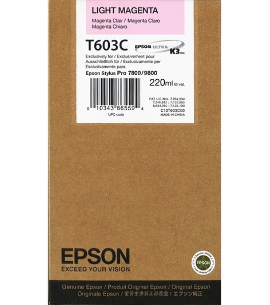 Картридж струйный Epson C13T603C00 светло-пурпурный (220 мл) для Epson St Pro 7800/9800