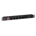 Блок розеток горизонтальный ExeGate ServerPro PDU-19H008 Al-5C135S-C14-SW, 19', 1U, Алюминий, 5 IEC 320 C13, 5 Schuko, С14, выкл. с подсветкой, черный, фото 1