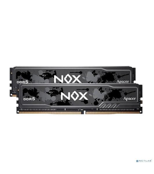 Оперативная память Apacer Nox, DDR5, 32Gb (2x16Gb), 5200MHz, CL40, DIMM, радиатор, серый/черный