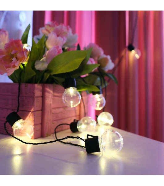 Лофт-гирлянда Neon-night светодиодная 5 м, черный ПВХ, 20 LED, теплое белое свечение
