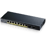 Коммутатор PoE+ Zyxel GS1100-10HP, 8xGE PoE+, 2xSFP, настольный, бесшумный, бюджет PoE 130 Вт, фото2