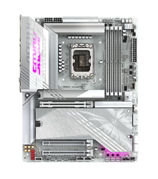 Материнская плата Gigabyte Z890 AORUS ELITE X ICE, LGA 1851, Intel Z890, 4xDDR5, 4xSATA, 5xM.2, 1xPCIe 5.0 x16, 1xPCIe 4.0 x4, 1xPCIe 4.0 x1, 1x 2.5Gb LAN, 4xUSB-A 3.2 Gen 1, 2xUSB-A 3.2 Gen 2, 4xUSB-A 2.0, 1xUSB-C (Thunderbolt 4), 2x3.5 мм, 7.1, ATX
