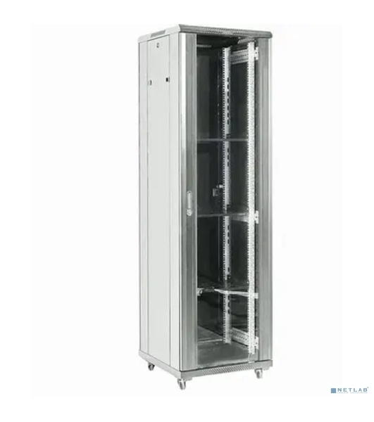 Напольный шкаф Rexant RAL 7035 19' 27U 600×600×1387 (ШxГxВ), дверь стекло, металлическая задняя дверь, боковые съемные стенки