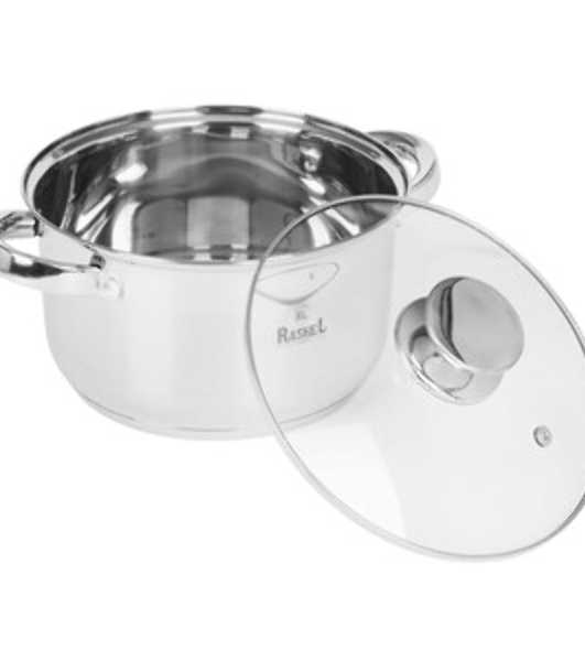 Кастрюля RASHEL Берта R-3600х 3,6 л из нержавеющей стали со стекл. кр., 20 х12 см