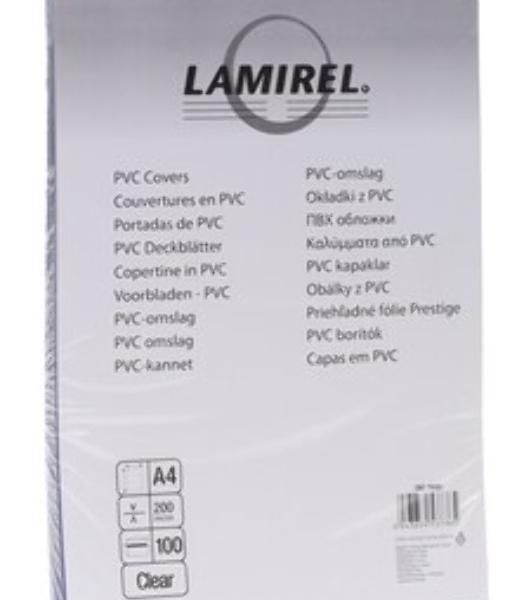 Обложки для переплета Lamirel LA-7868201, Transparent A4, PVC, прозрачные, 200 мкм, 100 шт