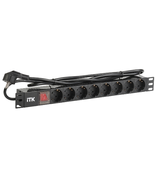 Блок распределения питания ITK PH12-8D1-P гор.размещ. 8xSchuko базовые 16A Schuko 2м