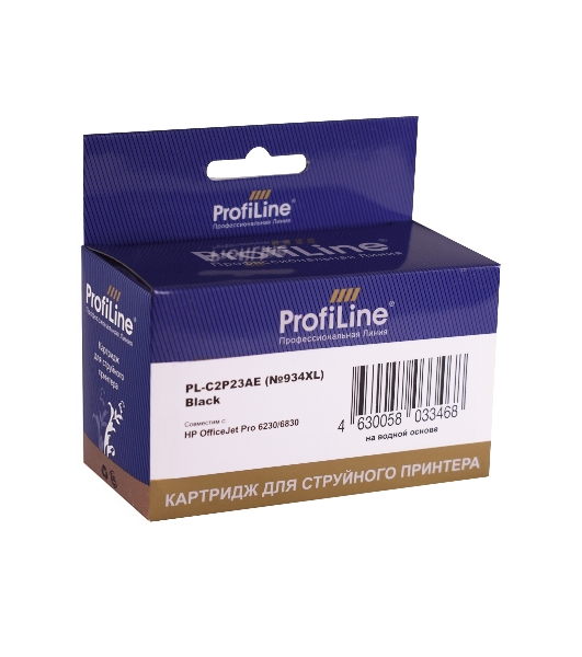 Картридж струйный ProfiLine PL-C2P23AE (№934XL) для принтеров HP OfficeJet Pro 6230/6830 с чернилами на водной основе Black