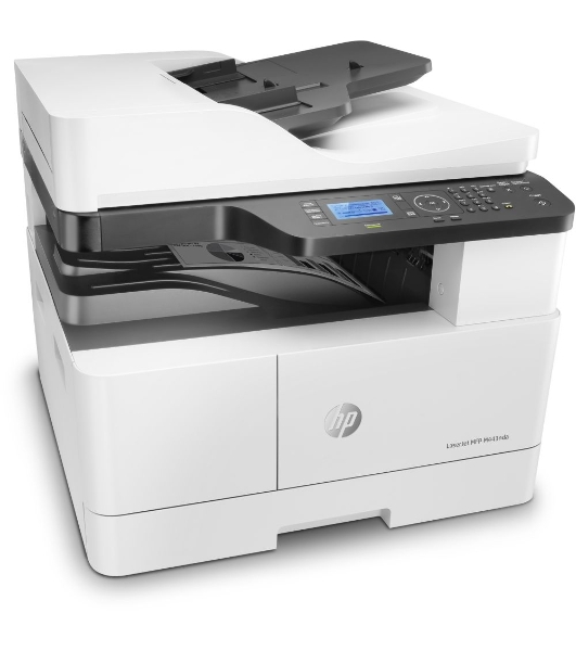 МФУ лазерное HP LaserJet MFP M443nda (8AF72A), A3, ч/б, печ. до 25 стр/мин. (А4) до 13 стр/мин. (А3), скан. до 21 стр/мин., 1200 x 1200 dpi (печать) 600x600dpi (скан.), USB, RJ-45