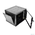 Шкаф телекоммуникационный настенный разборный ЦМО 9U (600 х 520), съемные стенки, дверь стекло, черный(ШРН-М-9.500-9005), фото 1