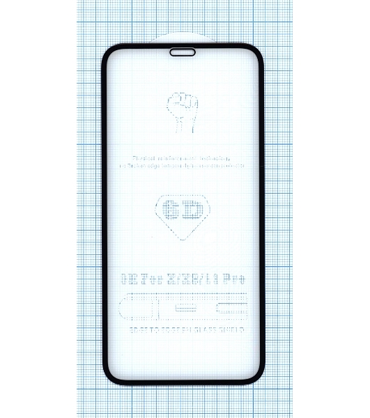Защитное стекло 6D для Apple iPhone X/XS черный