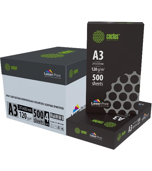 Бумага Cactus CS-LPA3120500 A3/120г/м2/500л./белый для лазерной печати
