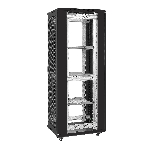 Шкаф телекоммуникационный 19' напольный 42U ExeGate EC-FS-42U.600.800.G.V.BLACK (19”, 42U, 600x800x2054mm (ШхГхВ), передняя дверь закаленное стекло, задняя перфорированная дверь, съемные боковые панели, пыле- и влагозащита IP20, встроенный вентиляционный модуль, 1 полка в комплекте, черный RAL 9004, 3 коробки), фото3