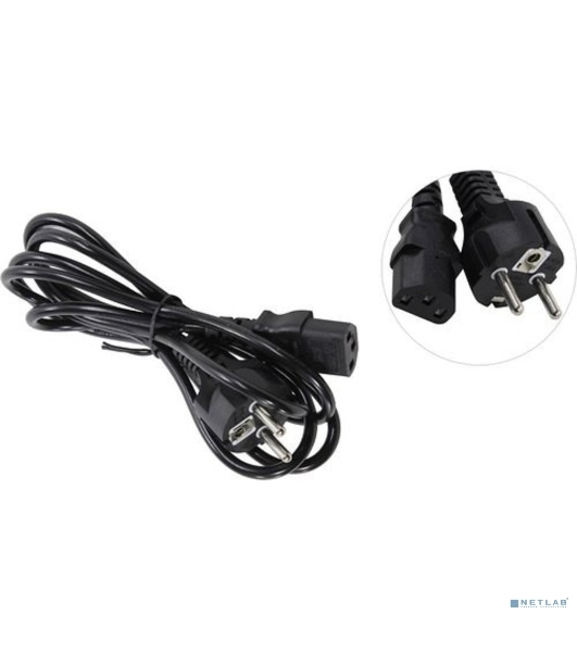 Кабель питания ExeGate Power PC-1,8P (Евровилка Schuko->С13) VDE-250V-3*0.5-CU, 6A, черный, 1.8м
