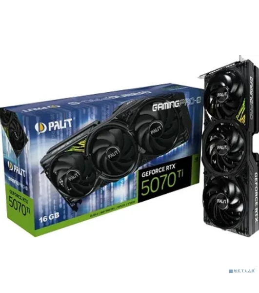 Видеокарта Palit PA-RTX 5070Ti GAMINGPRO-S 16Gb RTX 5070TI 16Gb 256bit GDDR7 2295/28000 HDMIx1 DPx3 HDCP Ret